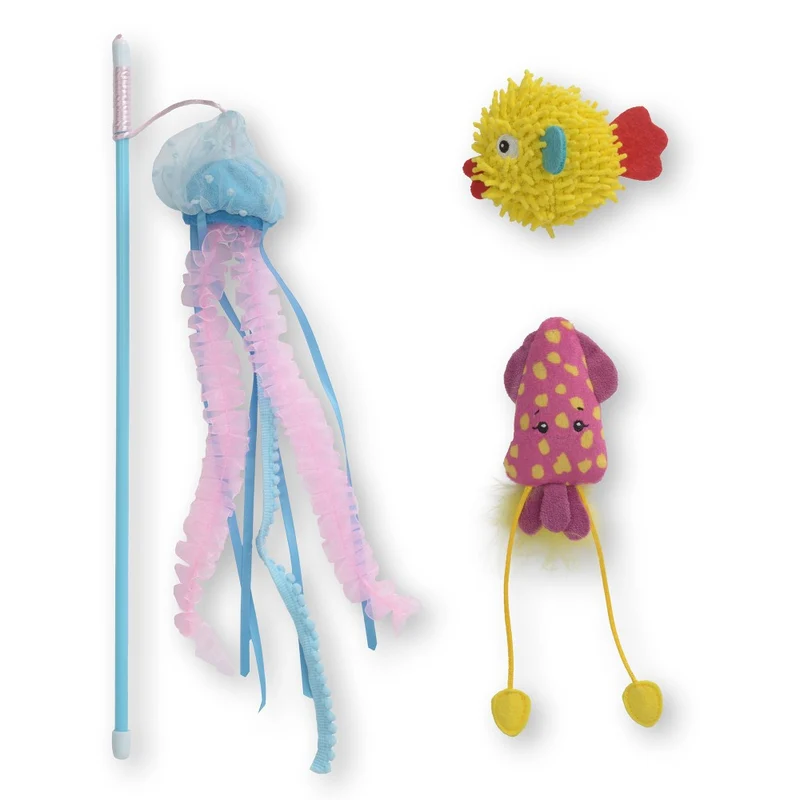 Jouet Catit pour chats - Créatures de la mer - Paquet de 3