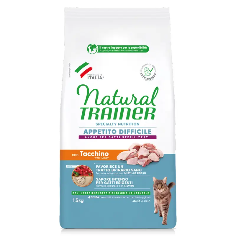 Natural Trainer Pienso Para Gatos, Con Carne Blanca, Superpremium, 1,5 kg