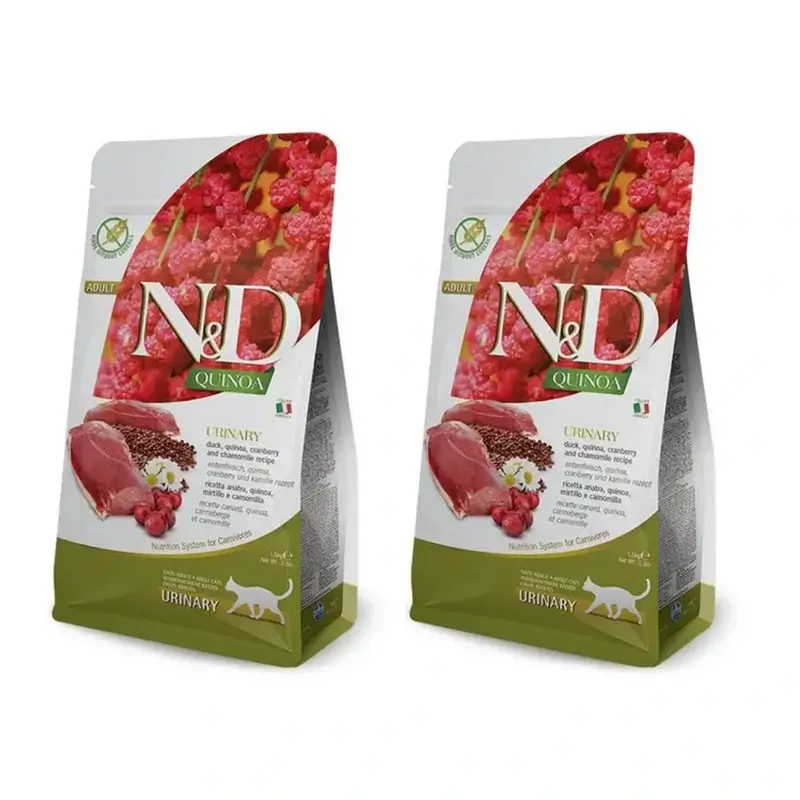 Farmina N&D Cat Quinoa Urinary Pato 5Kg, Pienso Para Gatos, Pack De 2
