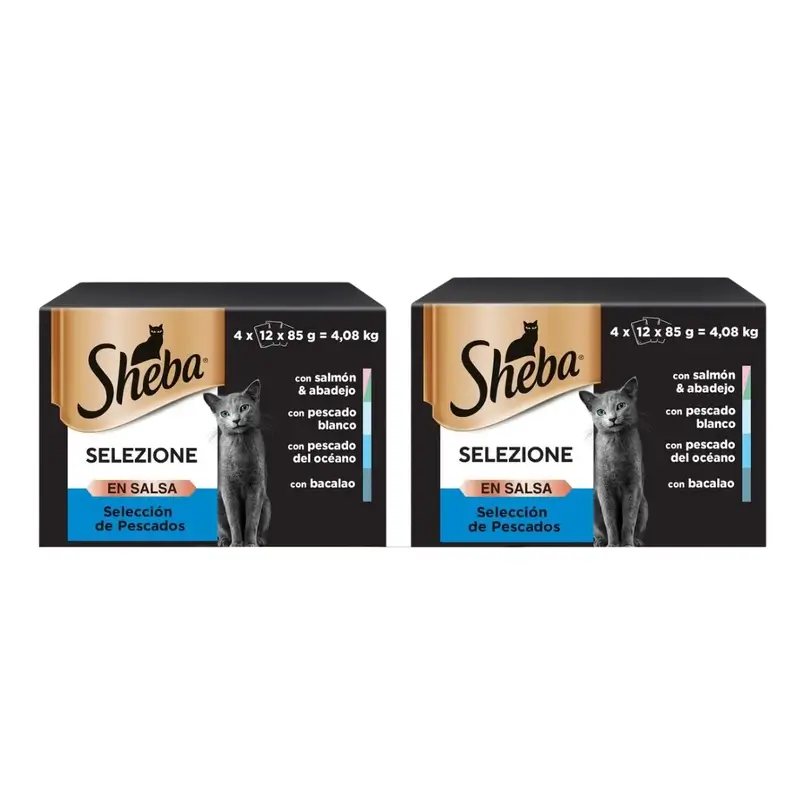 Sheba Multipack Delicatezze Pescado, Pack De 2, 4X12X85Gr