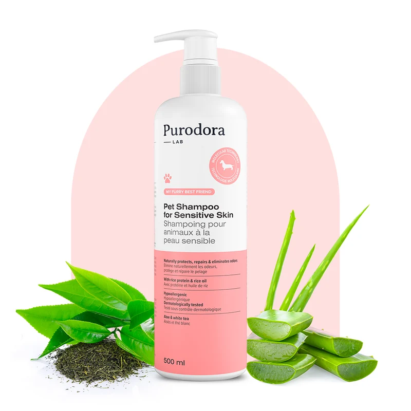 Purodora - Shampoing pour animaux à la peau sensible - 500 ml