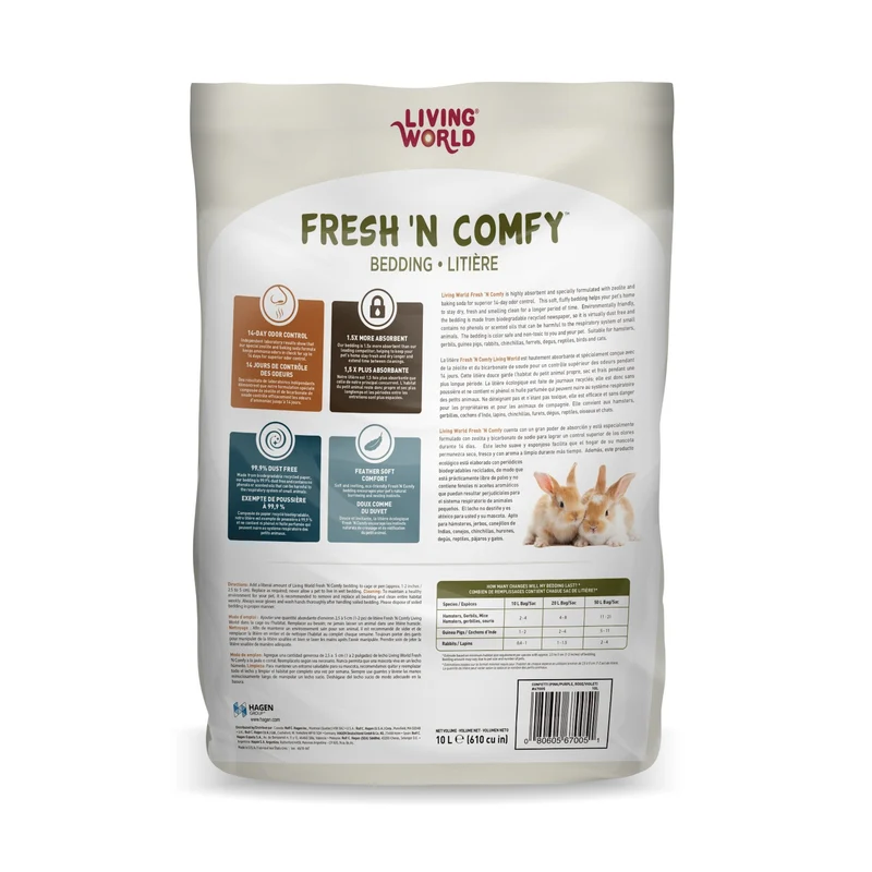 Living World Litière papier pour animaux Fresh'N Comfy Confetti