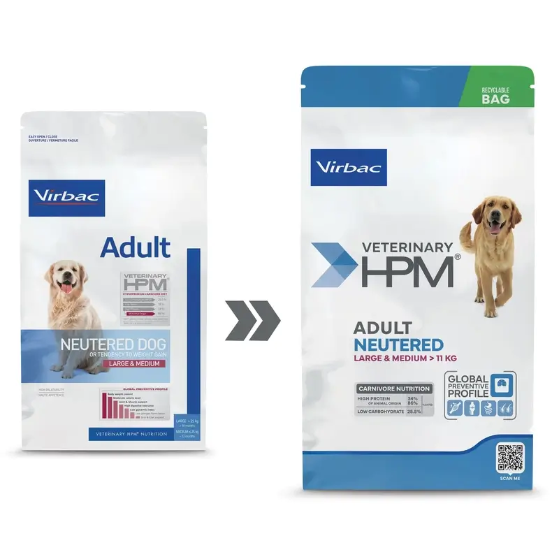 Virbac Veterinary Hpm Adult Neutered Dog Large & Medium 16 Kg