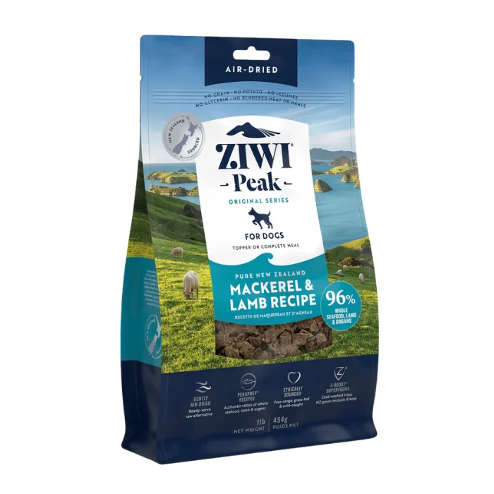 Ziwi Peak - Nourriture séchée à l'air maquereau et agneau pour chien (Nouvelle-Zélande)