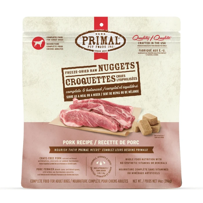 Primal - Croquettes crues lyophilisées pour chien porc 396g