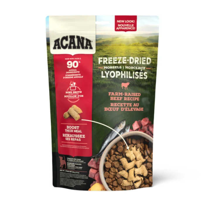 Morceaux lyophilisés Acana au bœuf pour chiens 227 g