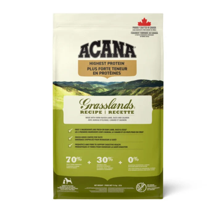 Nourriture pour chiens Acana Grasslands agneau, canard et poissons