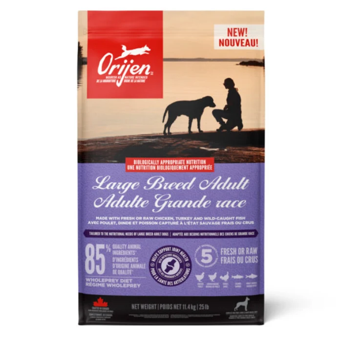 Nourriture pour chiens adultes de grande race Orijen 85 % animal