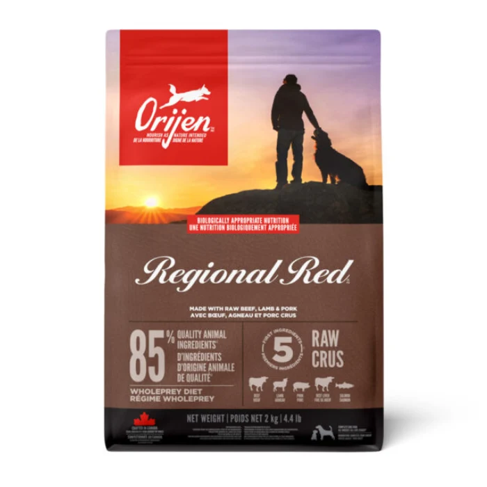 Nourriture pour chiens Orijen Regional Red 85 % viandes rouges et poissons