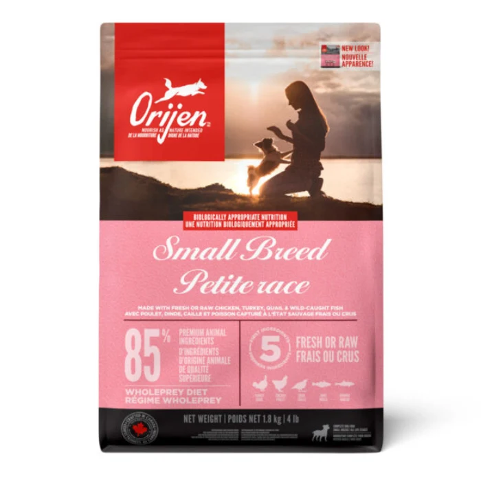 Nourriture pour chiens adultes de petite race Orijen 85 % animal