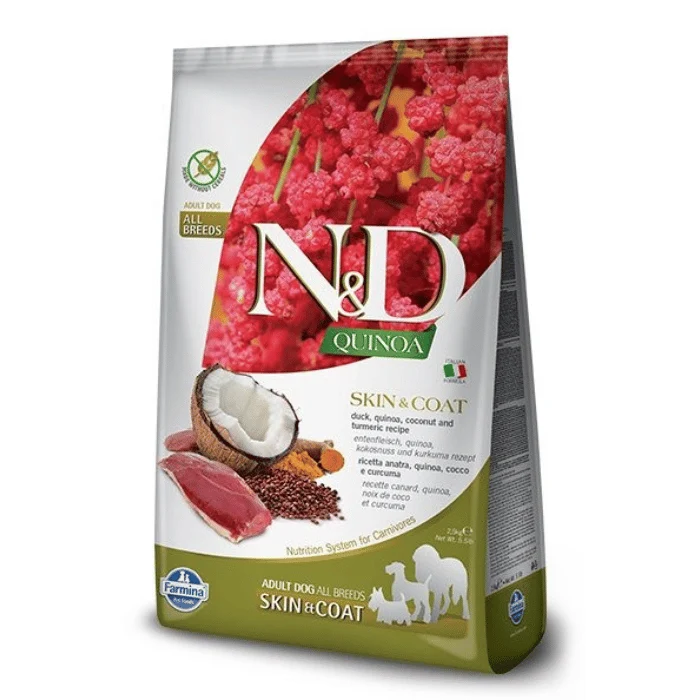Croquettes Farmina N&D Quinoa Peau et Poils Canard pour chiens