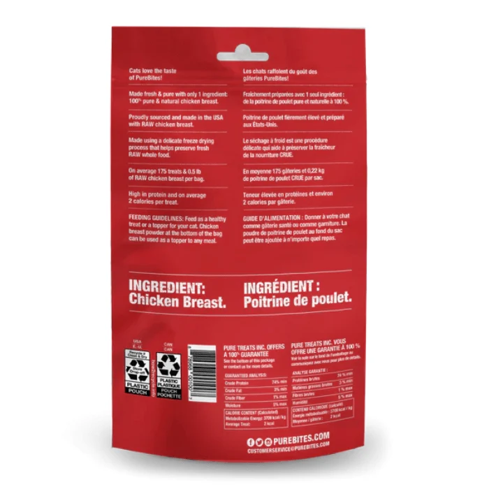 PureBites Poitrine de Poulet lyophilisée pour chat