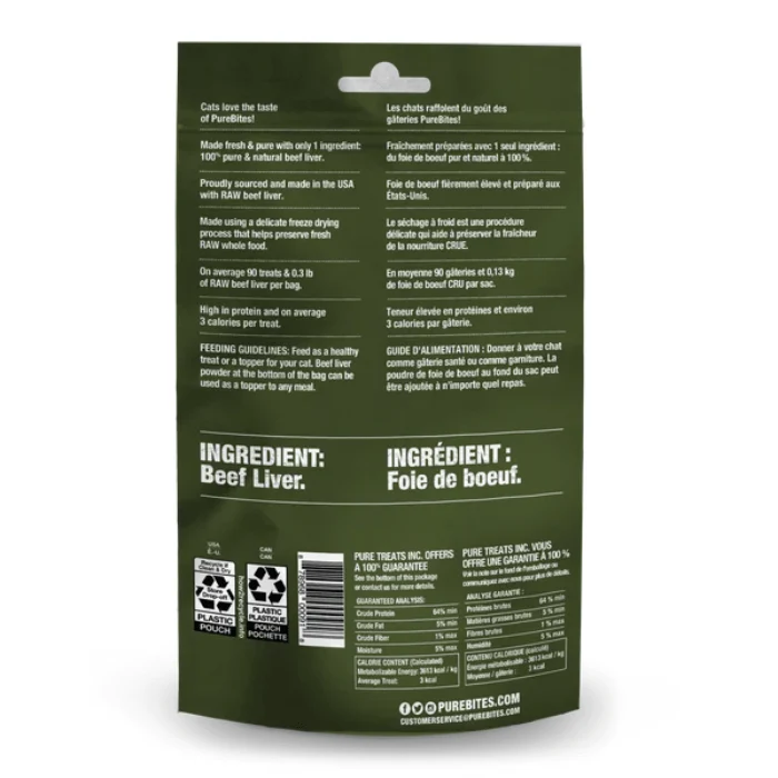 PureBites Foie de Boeuf lyophilisé pour chat 44g