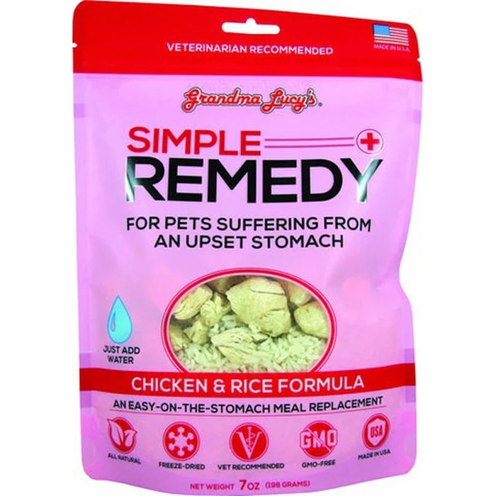 Grandma Lucy's - Simple Remedy aide digestif poulet et riz lyophilisé pour chien et chat 7oz