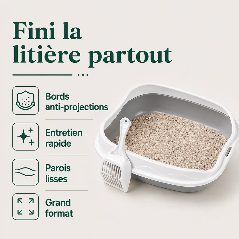 Maison de Toilette Semi-Fermée pour Chat