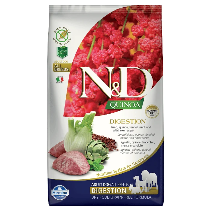 Croquettes Farmina N&D Quinoa Digestion Agneau pour chiens