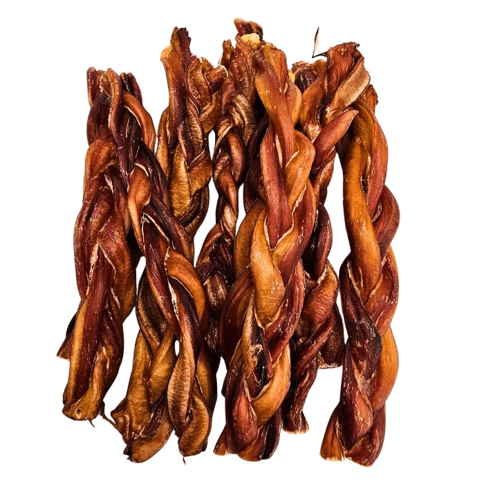Bully stick tressé ULTRA GROS triple - sans odeur 12'' - Paquet de 10