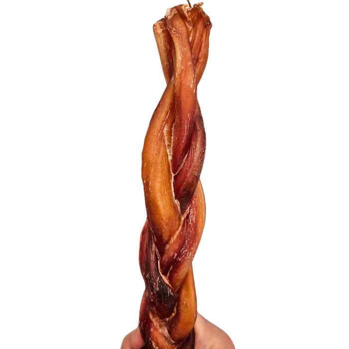 Bully stick tressé ULTRA GROS triple - sans odeur 12'' - Paquet de 10