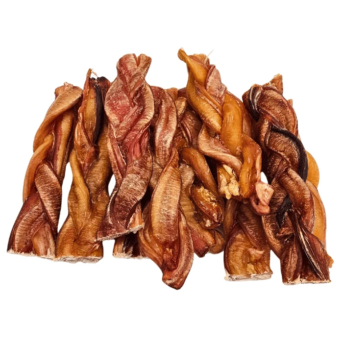 Bully stick tressé ULTRA GROS triple - sans odeur 6'' - Paquet de 10