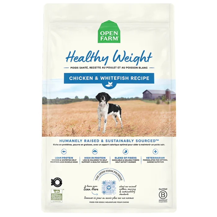 Open Farm Poids Santé poulet et poisson blanc pour chiens