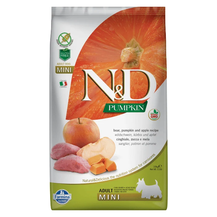 Croquettes Farmina N&D Citrouille Sanglier et Pomme pour petits chiens