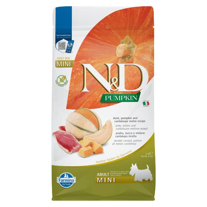 Croquettes Farmina N&D Citrouille Canard et Cantaloupe pour petits chiens