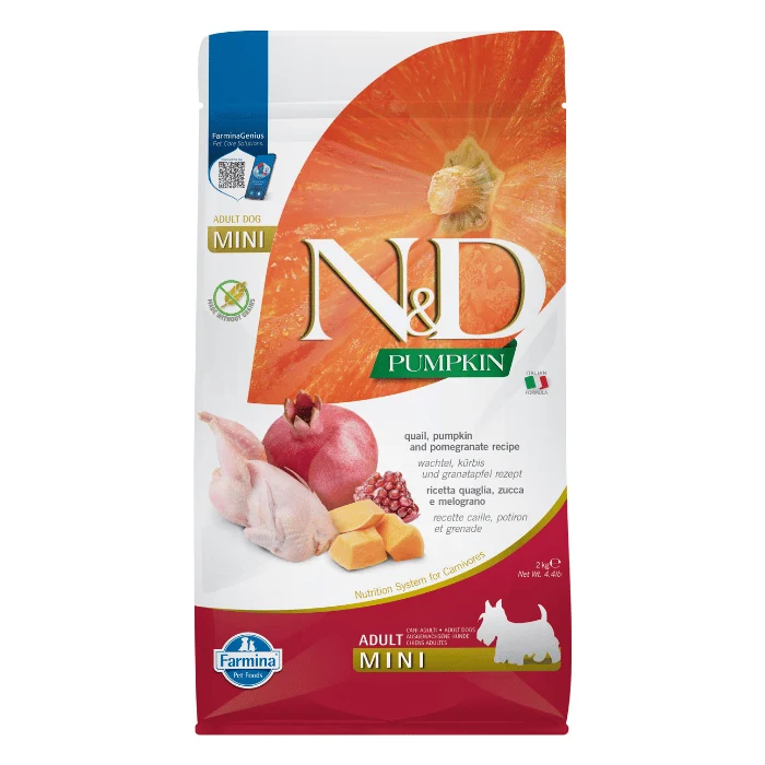 Croquettes Farmina N&D Citrouille Caille et Grenade pour petits chiens