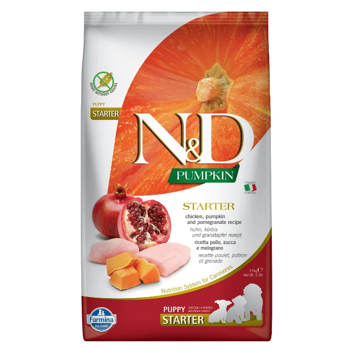 Croquettes Farmina N&D Citrouille Poulet et Grenade pour chiots de races moyennes et grandes