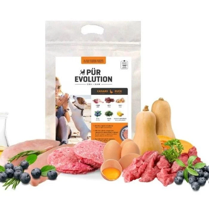 PÜR Evolution Canard et Baies - Nourriture crue chiens adultes et chiots - En magasin seulement