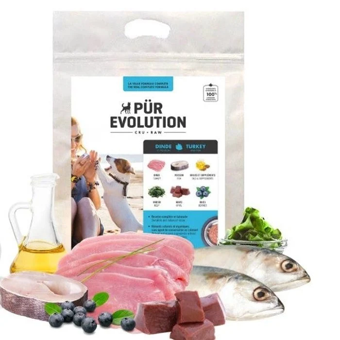 PÜR Evolution Dinde et Poisson Hypo-Calories - Nourriture crue chien adulte - En magasin seulement