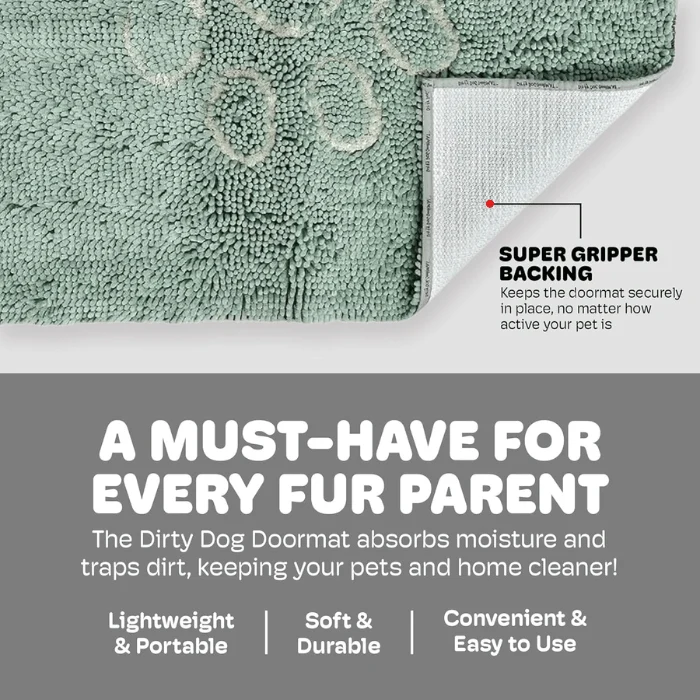 Tapis super absorbant Dirty Paws Bleu
