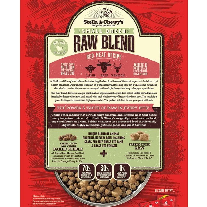 Croquettes Stella & Chewy's Raw Blend Viande rouge pour petites races de chiens