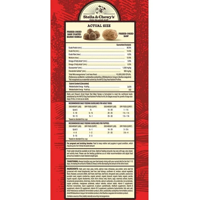 Croquettes Stella & Chewy's Raw Blend Viande rouge pour petites races de chiens