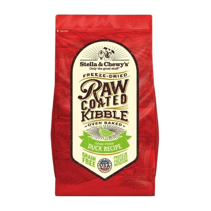 Croquettes Stella & Chewy's Raw Coated Canard sans cage pour chiens
