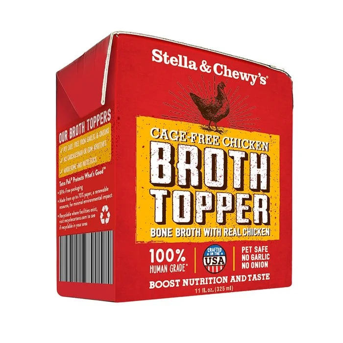 Stella & Chewy's Broth Topper Poulet paquet de 12 pour chiens