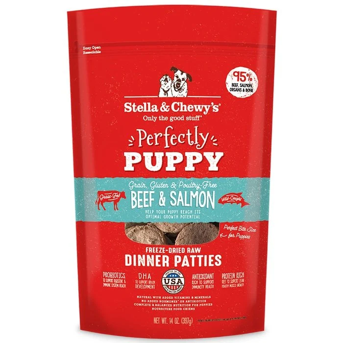 Galettes Stella & Chewy's Perfectly Puppy Bœuf et Saumon pour chiots