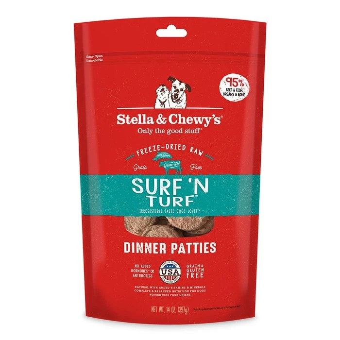 Galettes Stella & Chewy's Dinner Patties Surf N Turf pour chiens