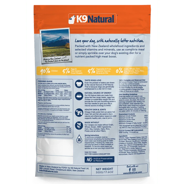 K9 Natural Nourriture lyophilisée pour chien - Poulet