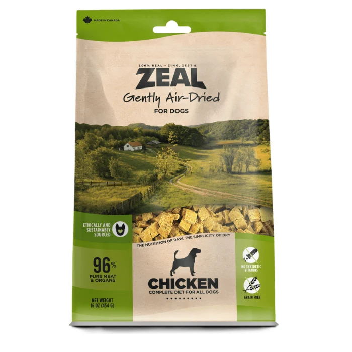 Zeal séché à l'air poulet et moule verte pour chiens