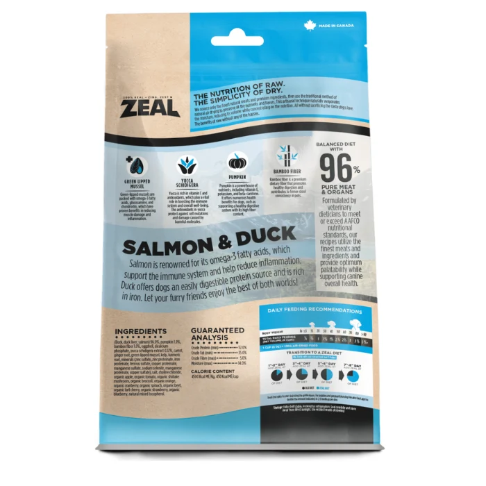 Zeal séché à l'air saumon sauvage d'Alaska pour chiens
