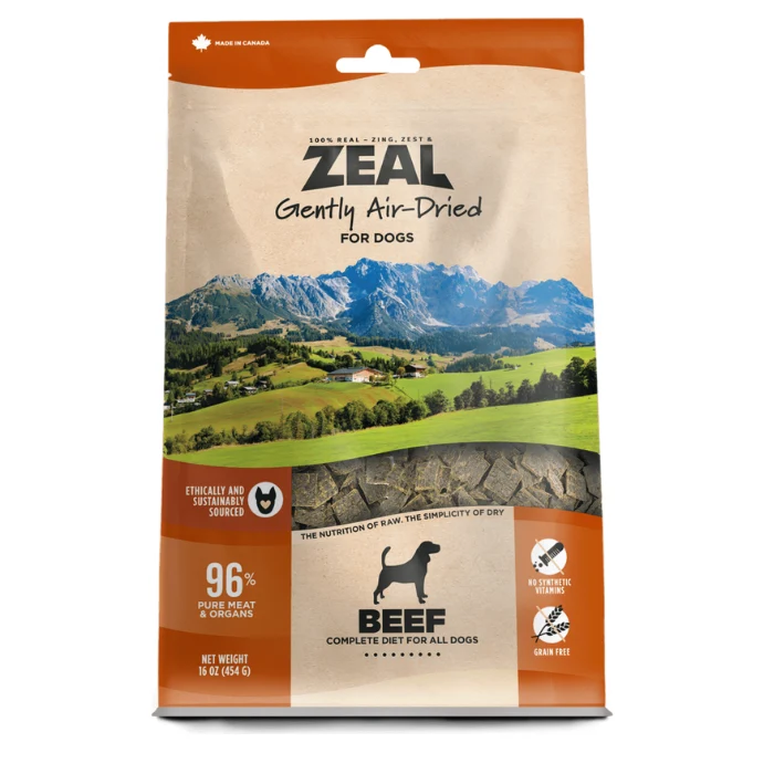 Zeal séché à l'air bœuf de Nouvelle-Zélande pour chiens