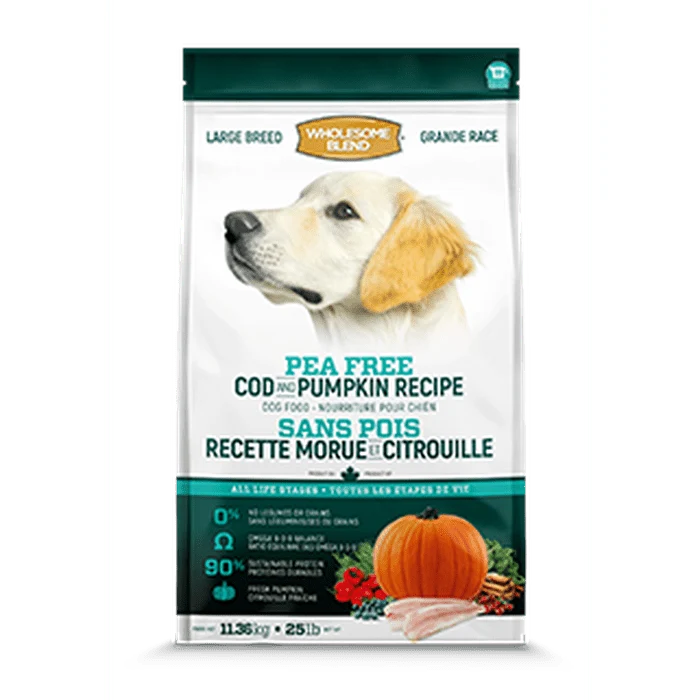 Nourriture pour chien Wholesome Blend Sans Pois Morue & Citrouille Grande Race