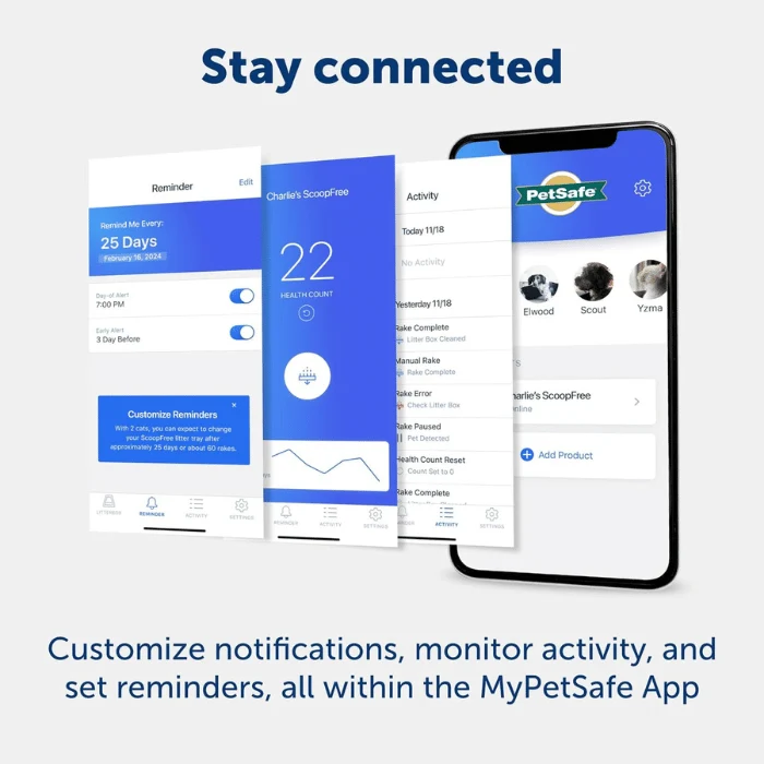 ScoopFree Bac à litière pour chat autonettoyant avec couvercle intelligent – Système automatique connecté à l'application pour smartphone