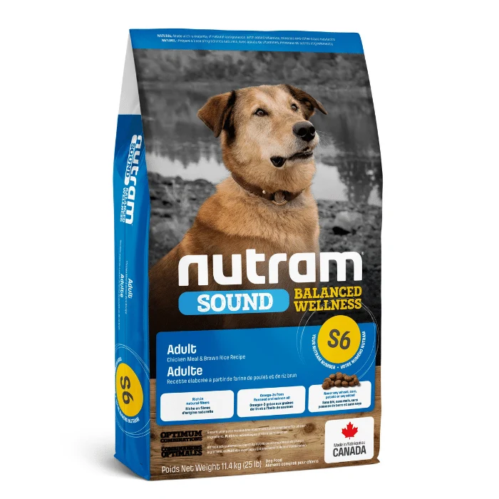 Nourriture pour chiens adultes Nutram Sound poulet et riz brun (S6)