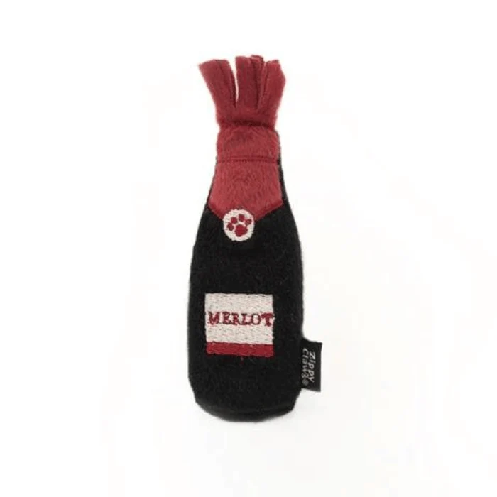 ZippyClaws - Crusherz Merlot peluche bouteille à l'herbe à chat