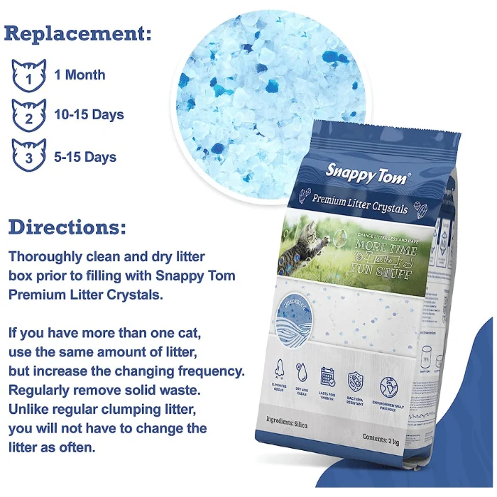 Snappy Tom - Litière cristaux de silice 4kg pour chat