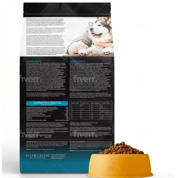 Nourriture pour chien Horizon legacy recette au poisson d'eau du nord
