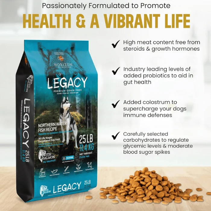 Nourriture pour chien Horizon legacy recette au poisson d'eau du nord