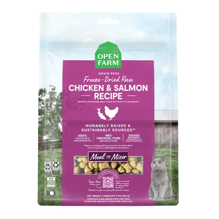 Open Farm Cru lyophilisé Chat Poulet et Saumon