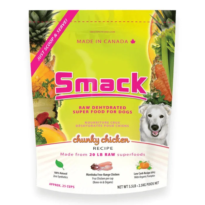 Smack Chunky cru déshydraté poulet fermier pour chiens